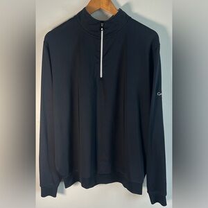 Footjoy Mens Black 1/4 Zip Pullover Gold Canyon Logo Performance Size L NWOT
